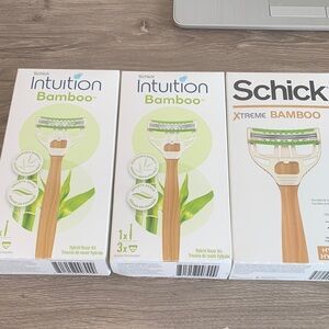 3 Schick Intuition Bamboo Razors